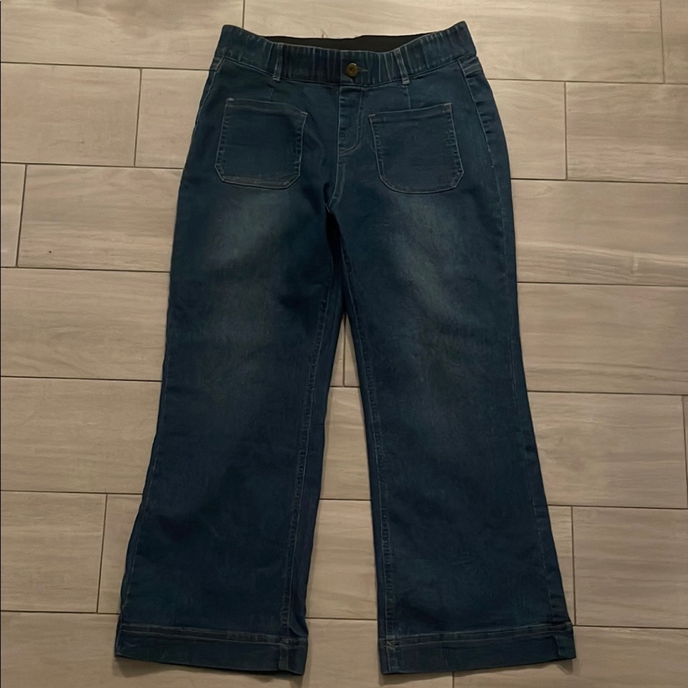 Women's Blue Denim Wide-Leg Jeans